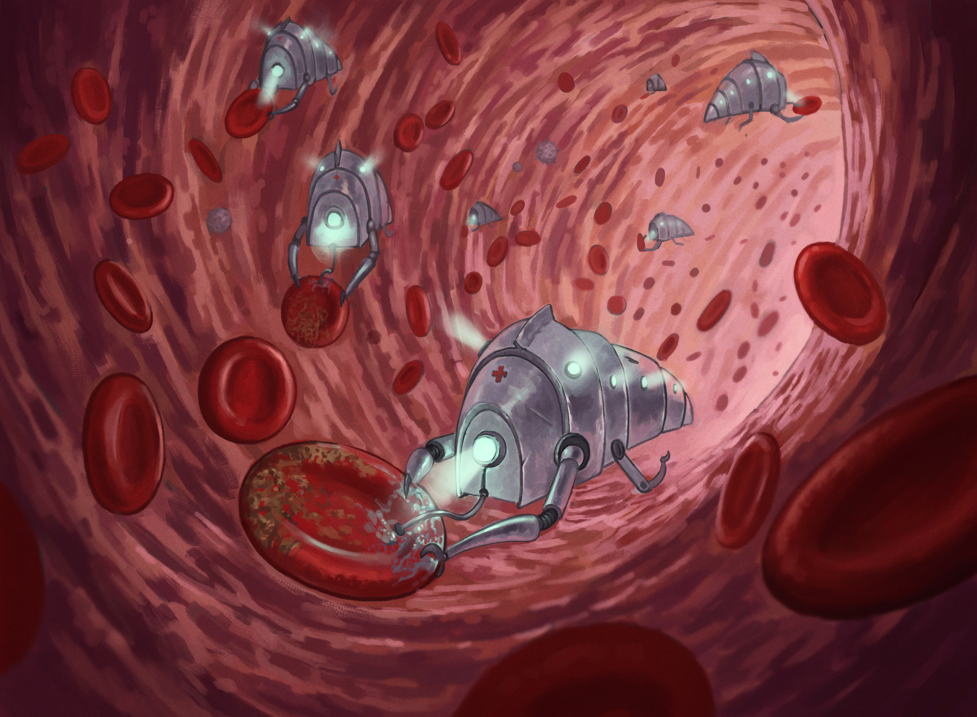 Medical Sample collecting bots collect mutated blood cells for analysis